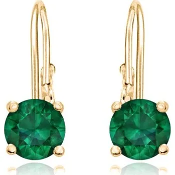 Šperk JVD Něžné pozlacené náušnice se zelenými zirkony SVLE0620XH2GZ00 1,3 x 0,6 cm + 2 měsíce na vrácení zboží
