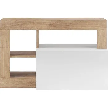 Lavice LENOR 91x209 cm bílá/světlý dub