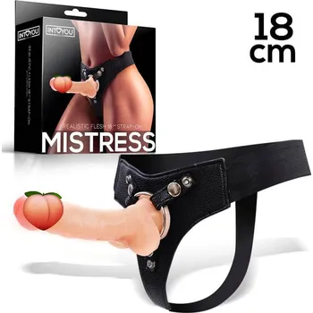 Připínací penis Mistress Silicone Strap-on (18 cm, Flesh)