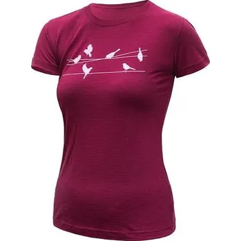 Dámské tričko Sensor Merino Active Songbirds - Dámské triko s krátkým rukávem Lilla XL