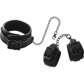 Silný obojek s poutama Fetish Submissive COLLAR AND HANDCUFFS