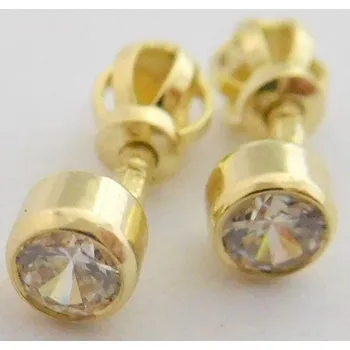Náušnice Klenoty Budín Zlaté pecičky se zirkony se zapínáním na šroubek 585/1,33gr HK2378 (Klenoty Budín Zlaté pecičky se zirkony se zapínáním na šroubek 585/1,33gr HK2378)