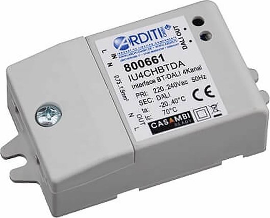 Casambi CBU-ASD SKII s čtyřkanálovým výstupem pro ovladače se stmíváním protokolem DALI 800661 Casambi CBU-ASD SKII s čtyřkanálovým výstupem pro ovladače se stmíváním protokolem DALI