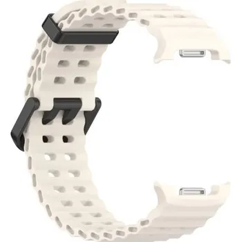 Příslušenství k chytrým hodinkám eses Silikonový dírkovaný řemínek pro Samsung Galaxy Watch 8 - Béžový