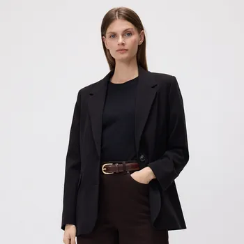 Dámské sako Reserved - Jednořadý blejzr s příměsí viskózy - černý - 313GF-99X - 313GF-99X-XS