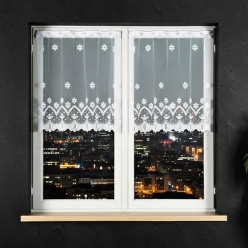 Záclona Dekorační metrážová vitrážová záclona MILA bílá výška 80 cm MyBestHome Cena záclony je uvedena za běžný metr, kod: 004421