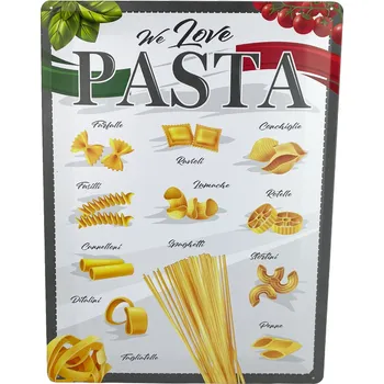 Plechová cedule DODINO Plechová cedule We Love Pasta 30 x 40 cm