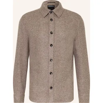 Pánský zimní kabát Zegna Pánská Bunda S Kašmírem A Hedvábím, černošedá, 52