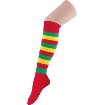 Karnevalový doplněk Punčochy podkolenky pruhované barevné