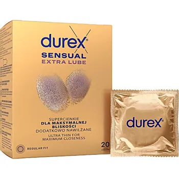 Kondom Durex Sensual Extra Lube (20ks), extra lubrikované kondomy