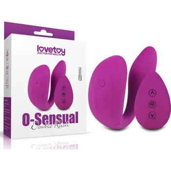 Vibrátor Lovetoy O-Sensual Double Rush, fialový duo vibrátor s dálkovým ovladačem