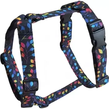 Postroj pro psa Softshellový postroj pro psa - DUHOVÉ LÍSTEČKY