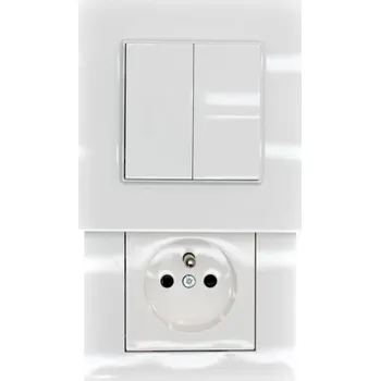 vypínač Casambi Bezbateriový nástěnný Casmbi vypínač se 4 tlačítky a skrytou zásuvkou typu E 808695 Bezbateriový nástěnný Casmbi vypínač se 4 tlačítky a skrytou zásuvkou typu E