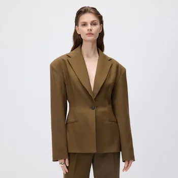 Reserved - Vypasované sako s viskózou - teplá olivová - 908HF-19X - 908HF-19X-L