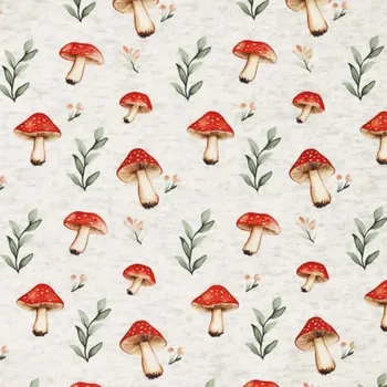 Alpenfleece v žíhané šedé barvě s digitálním potiskem hub 22381/020