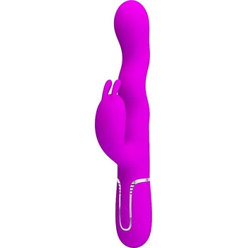Vibrátor Pretty Love Laursen 1 (Purple), duální vibrátor s králíčkem