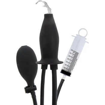 Anální kolík Inflatable Lubricating Plug (Black), nafukovací anální kolík