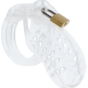 Pás cudnosti Extreme Chastity Cock Cage Acrylic (7 cm), plastová klec na penis