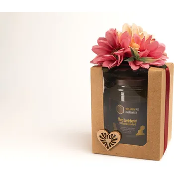 Dárkový potravinový koš Matka - 250g akátového medu v dárkovém balení