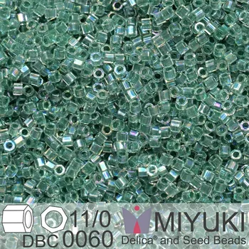 Korálek Korálky Miyuki Delica (fazetované) 11/0. Barva Lime Lined Crystal AB Cut DBC0060. Balení 5g.