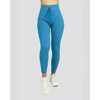 Dámské legíny KLOMIO Dámské fitness legíny se šňůrkou azurové, modrá