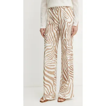 Dámské kalhoty Kalhoty s příměsí lnu Marciano by Guess GISELLE 5GGB01.7314A béžová 80X, vel. 38