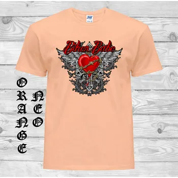 levne-bavlnene-chopper-tricko-potisk-biker-srdce Barva: Orange neo - matně oranžová, velikost: XXL