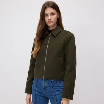 Dámský kabát Reserved - Bunda s límcem - hnědozelená - TS852-78X - TS852-78X-L