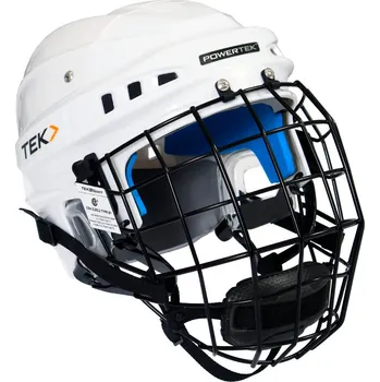 Chránič hlavy Hokejová helma POWERTEK V3.0 Combo White Senior L