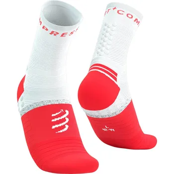 Pánské ponožky Compressport Pro Marathon Socks V2.0 fluo red/white - EU 42-44