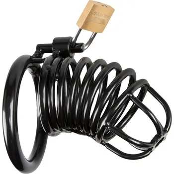 Pás cudnosti Kovová klec na penis s zámkem Sinner Gear černá