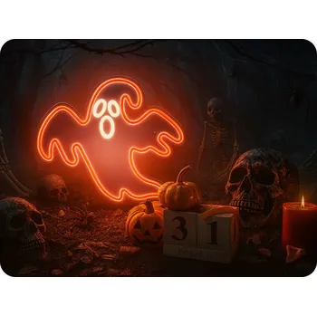 Neon LED dekorace duch, napájení USB kabel 2m [RTV100289]