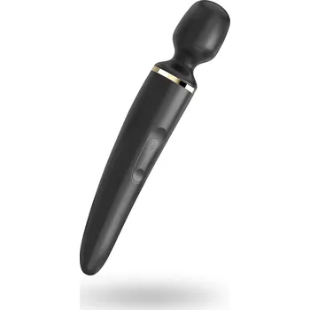 Vibrátor Satisfyer Wand-er Woman Vibrator Black luxusní masážní hlavice 34 cm, nabíjecí