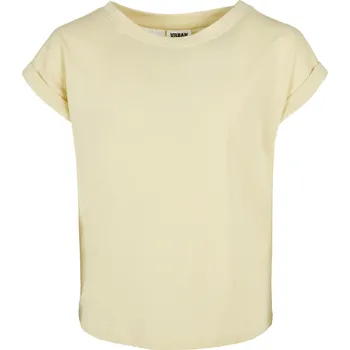 Dívčí tričko Dívčí organické tričko s prodlouženým ramenem měkké žluté Urban Classics krémová 2547313