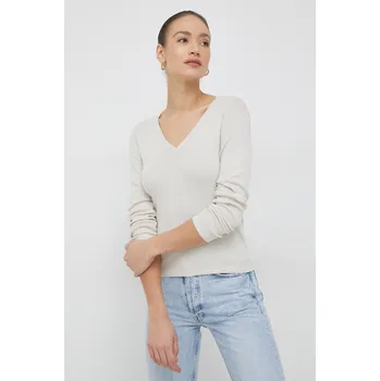 Dámský svetr Bavlněný svetr United Colors of Benetton dámský, béžová barva, lehký 1091D4625.152 08X, vel. XL