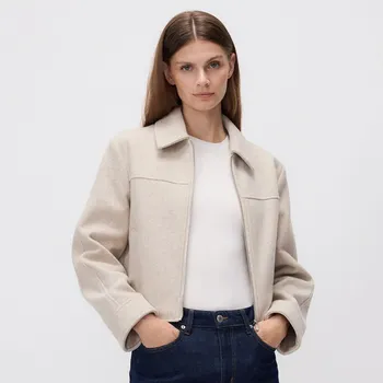 Dámský kabát Reserved - Bunda s límcem - béžová - TS852-08M - TS852-08M-M