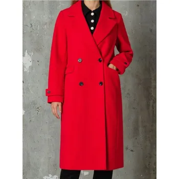 Dámský kabát Sinsay - Dvouřadý kabát v klasickém provedení - červená - 603FH-33X - 603FH-33X-XXL