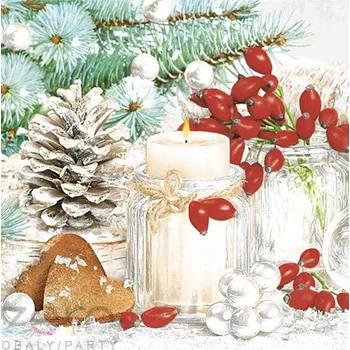 Papírový ubrousek Ubrousky &#039;Maki&#039; 33 x 33 cm 3N (20 ks) - (Vánoce) zasněžené dekorace