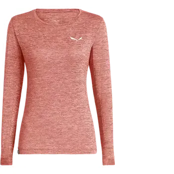 Salewa PUEZ MELANGE DRY W L/S TEE desert pink melange vel. 44/38
