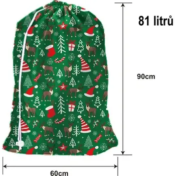 Dárková krabička BM Dárkový vánoční pytel XXL zelený