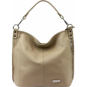 Kabelka Kožená kabelka přes rameno MiaMore 01-053 béžová