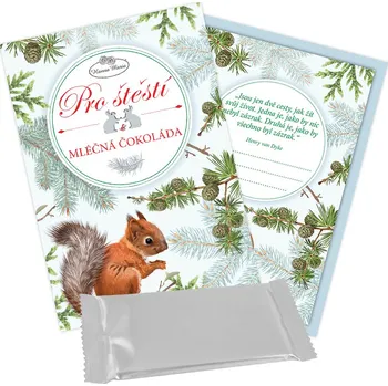 Čokoláda Hanna Maria Therapy Čokoláda s kartou veverka PRO ŠTĚSTÍ - mléčná