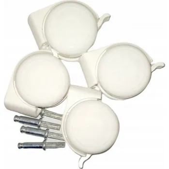 Dětská postýlka Sada koleček s čepy a brzdami pro dětskou postýlku – bílá (4 ks)