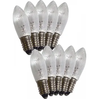 Vánoční dekorace Žárovky E-10 20V 3W čiré (10ks) pro vánoční řetězy (1ks)