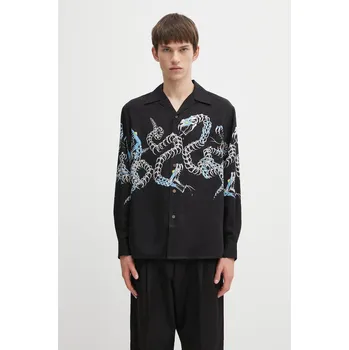 Pánská košile Košile Wacko Maria Hawaiian, L, černá, 99X