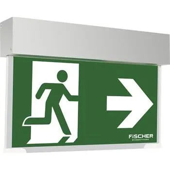 Značka nouzového východu světle zelená, bílé pouzdro, doba chodu 3 hodiny