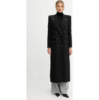 Dámský kabát Vlněný kabát Elisabetta Franchi černá barva, CP00251E3 99X, vel. 42