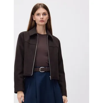 Dámský kabát Reserved - Bunda s límcem - tmavě hnědá - TS852-89M - TS852-89M-XL