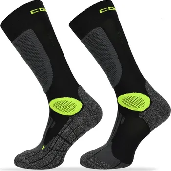 Pánské ponožky Comodo Motorkářské ponožky MTB2 Black Green - 39-42