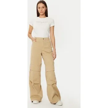 Pánské oblečení Tommy Jeans T-Shirt Linear DW0DW18398 Bílá Slim Fit XS